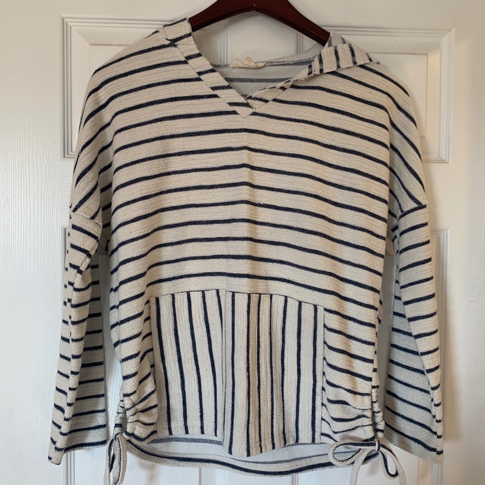 Striped terry cloth sweatshirt